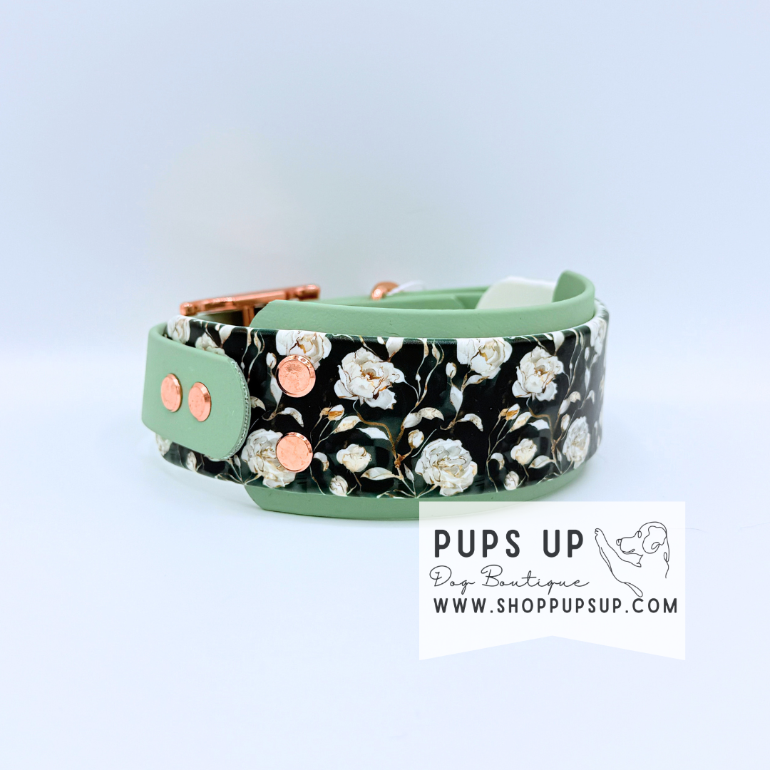 PREMADE 2” Green Floral Collar