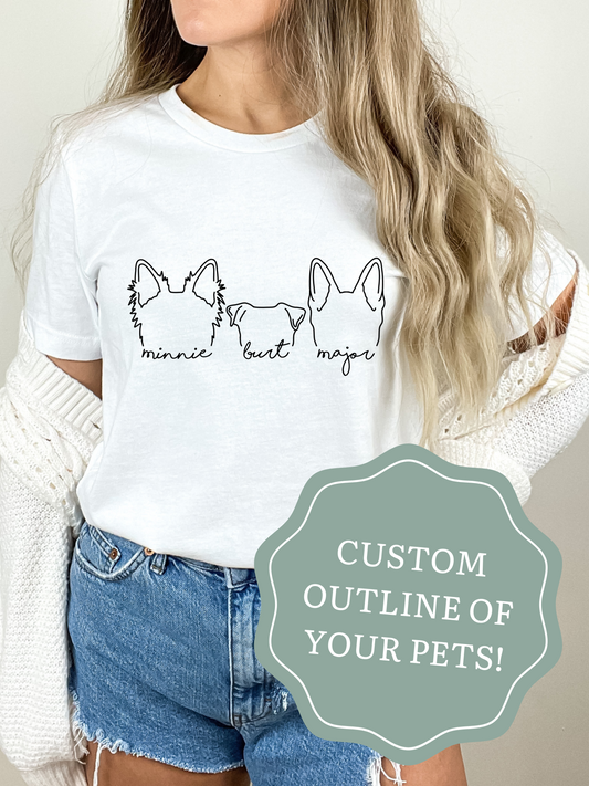 Custom Pet Outline Shirt - Dog, Cat, Guinea Pig, Fish, Bearded Dragon and more!