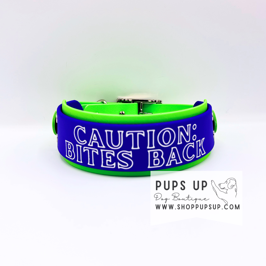 PREMADE 2” Caution Bites Back Collar