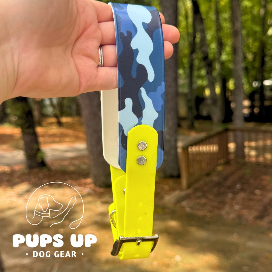 1.5" Tapered Blue Camo Collar