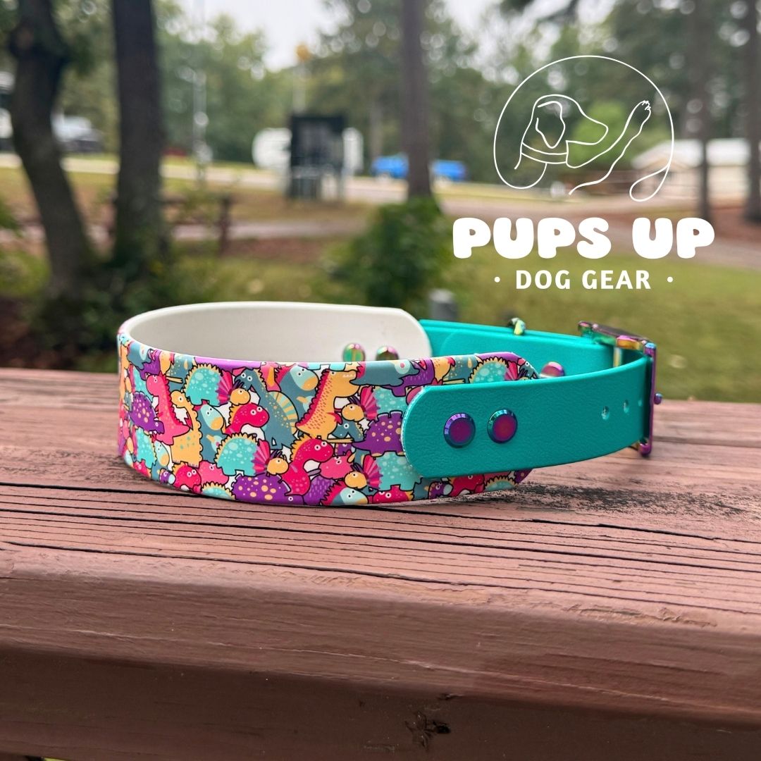 1.5" Tapered Cute Dinosaurs Collar