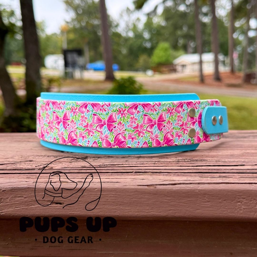 2" Pink Bows Collar