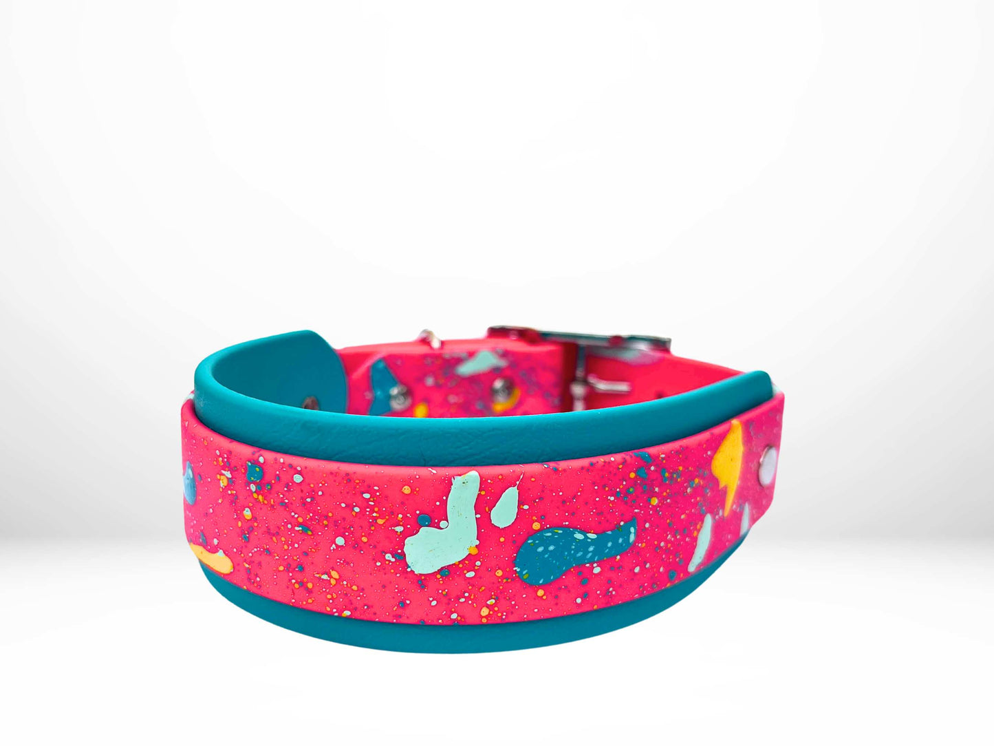 Medium (13-16 Inches) Splatter Buckle Biothane Collar