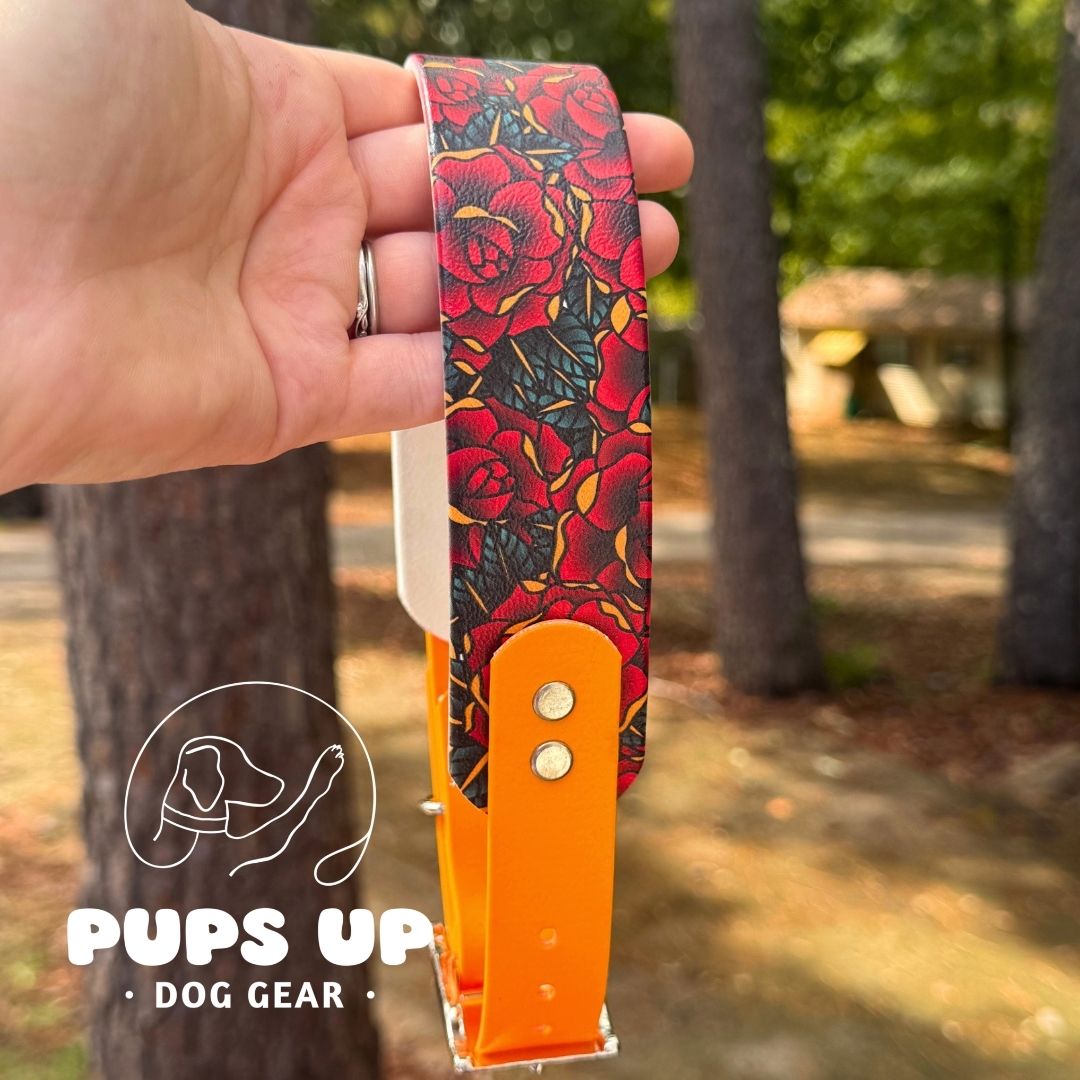 1.5" Tapered Vintage Roses Collar