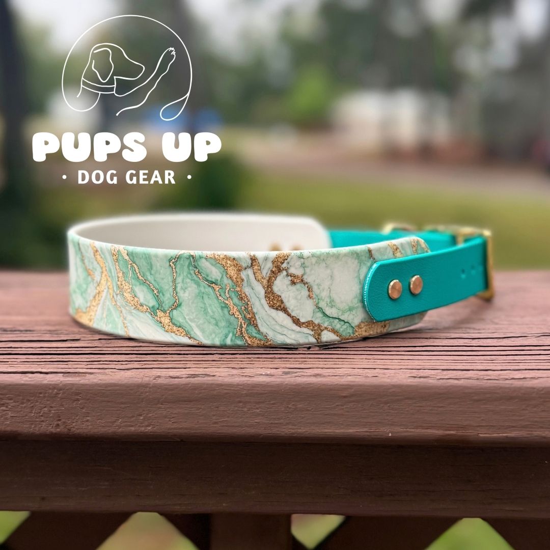 1.5" Tapered Mint Marble Collar