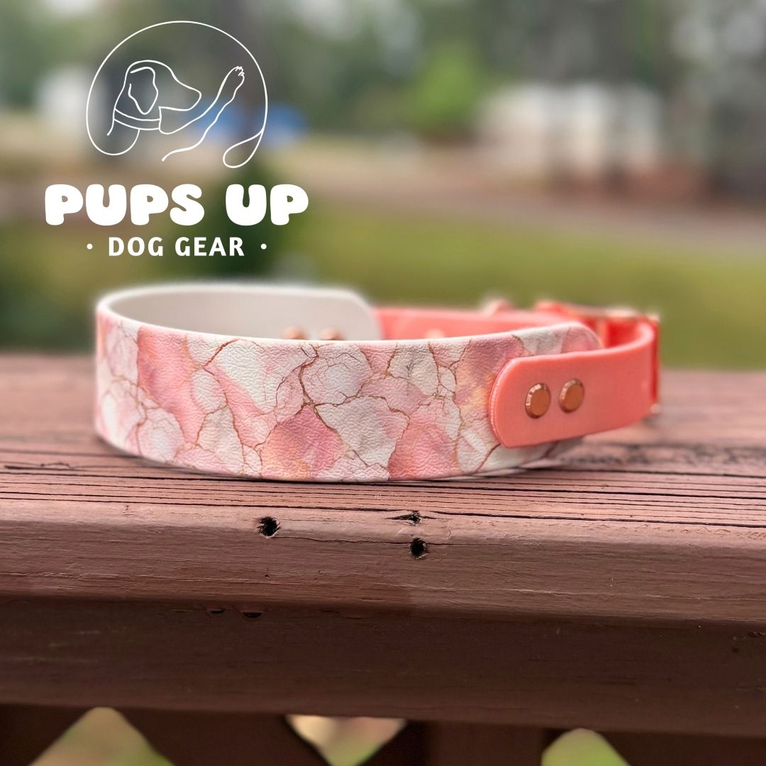 1.5" Tapered Rose Gold Marble Collar
