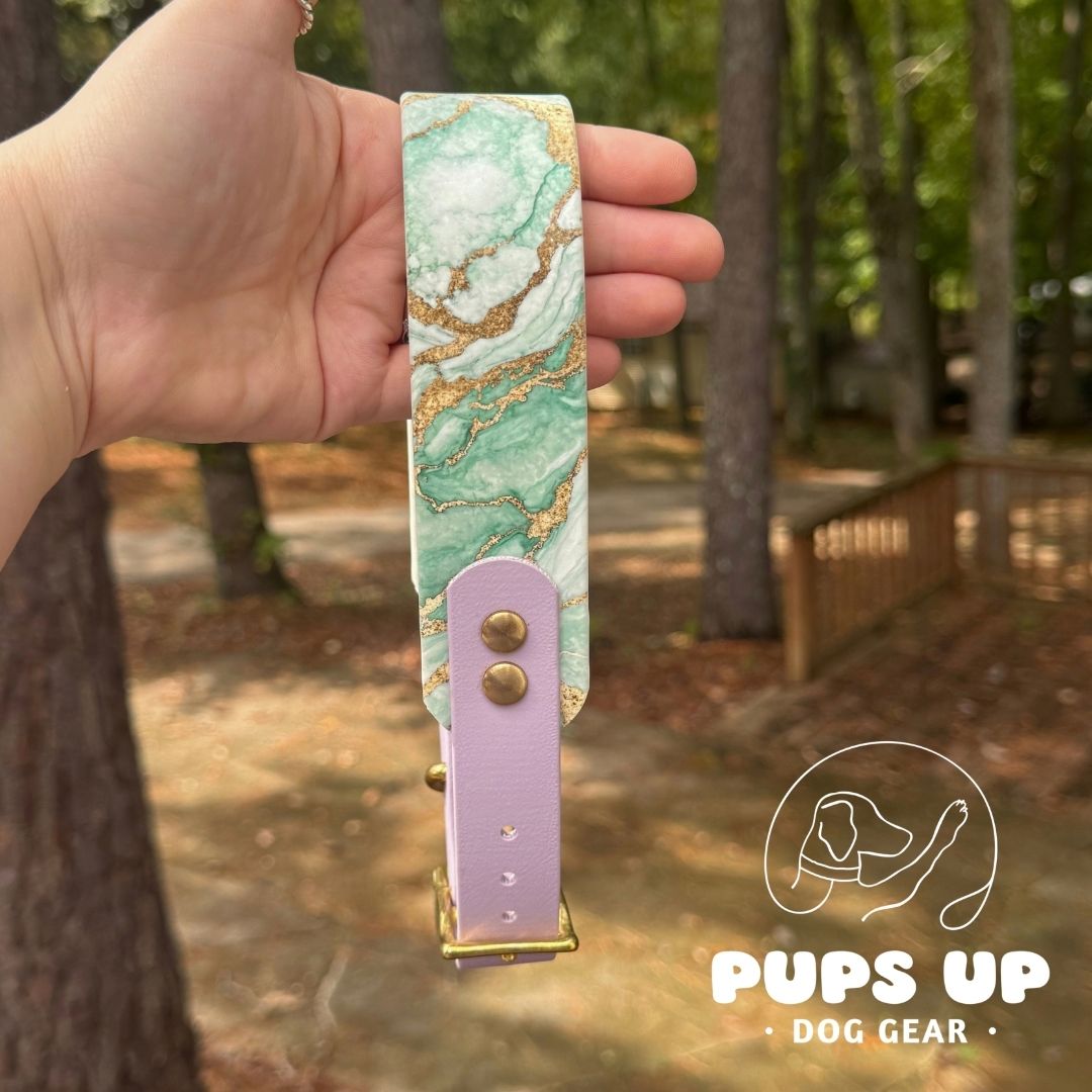 1.5" Tapered Mint Marble Collar