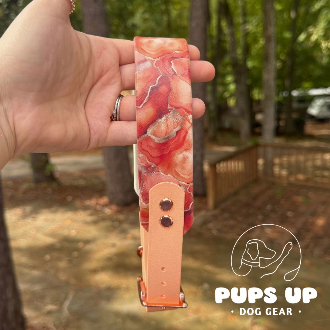 1.5" Tapered Coral Marble Collar