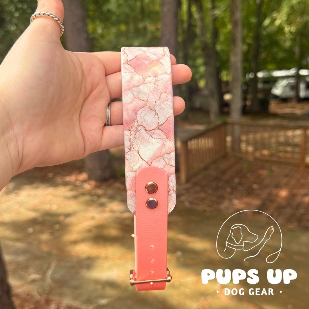 1.5" Tapered Rose Gold Marble Collar