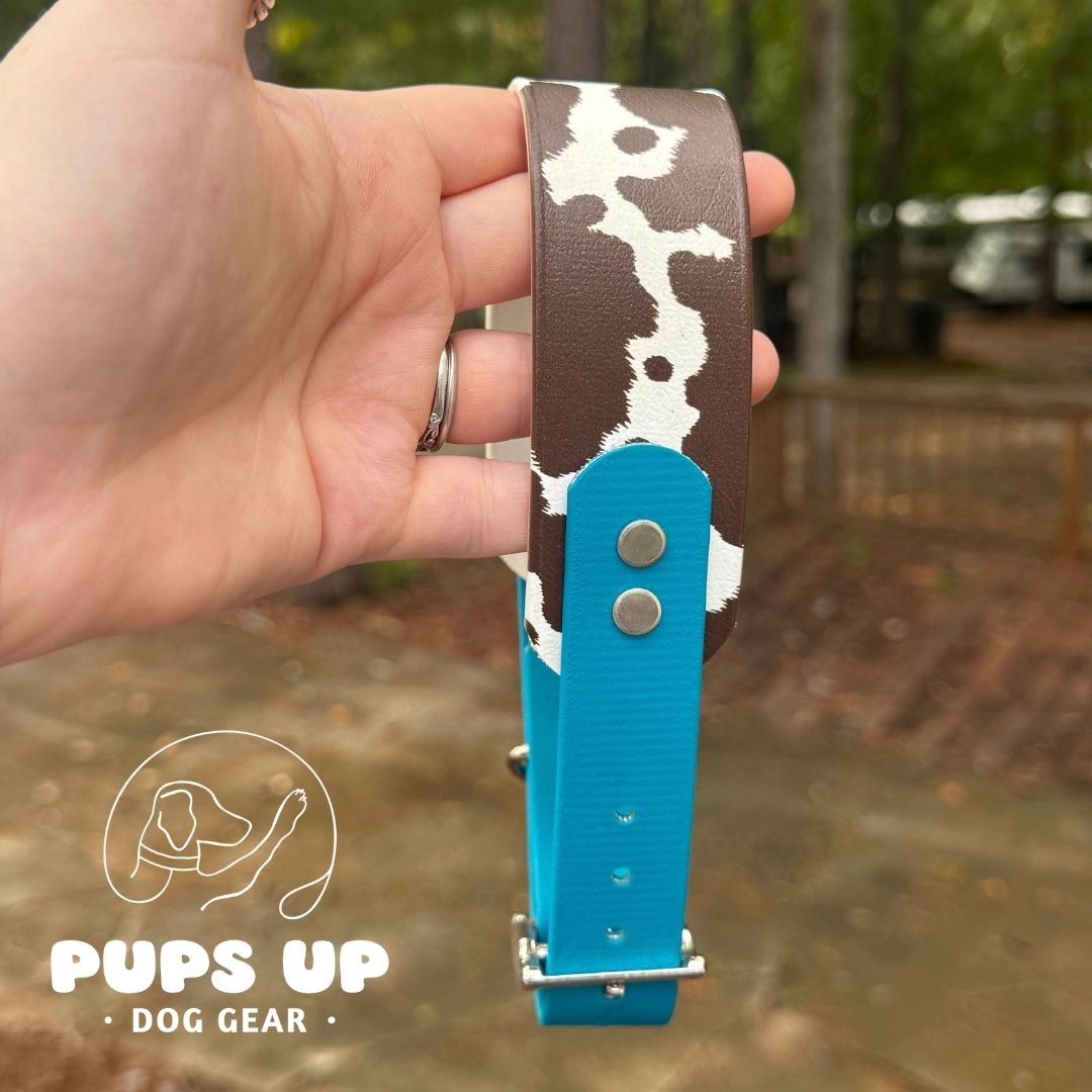 1.5" Tapered Brown Cowhide Collar