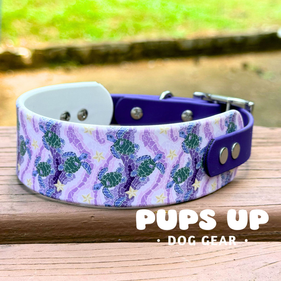 PREMADE 1.5" Sea Turtle Mosaic Collar