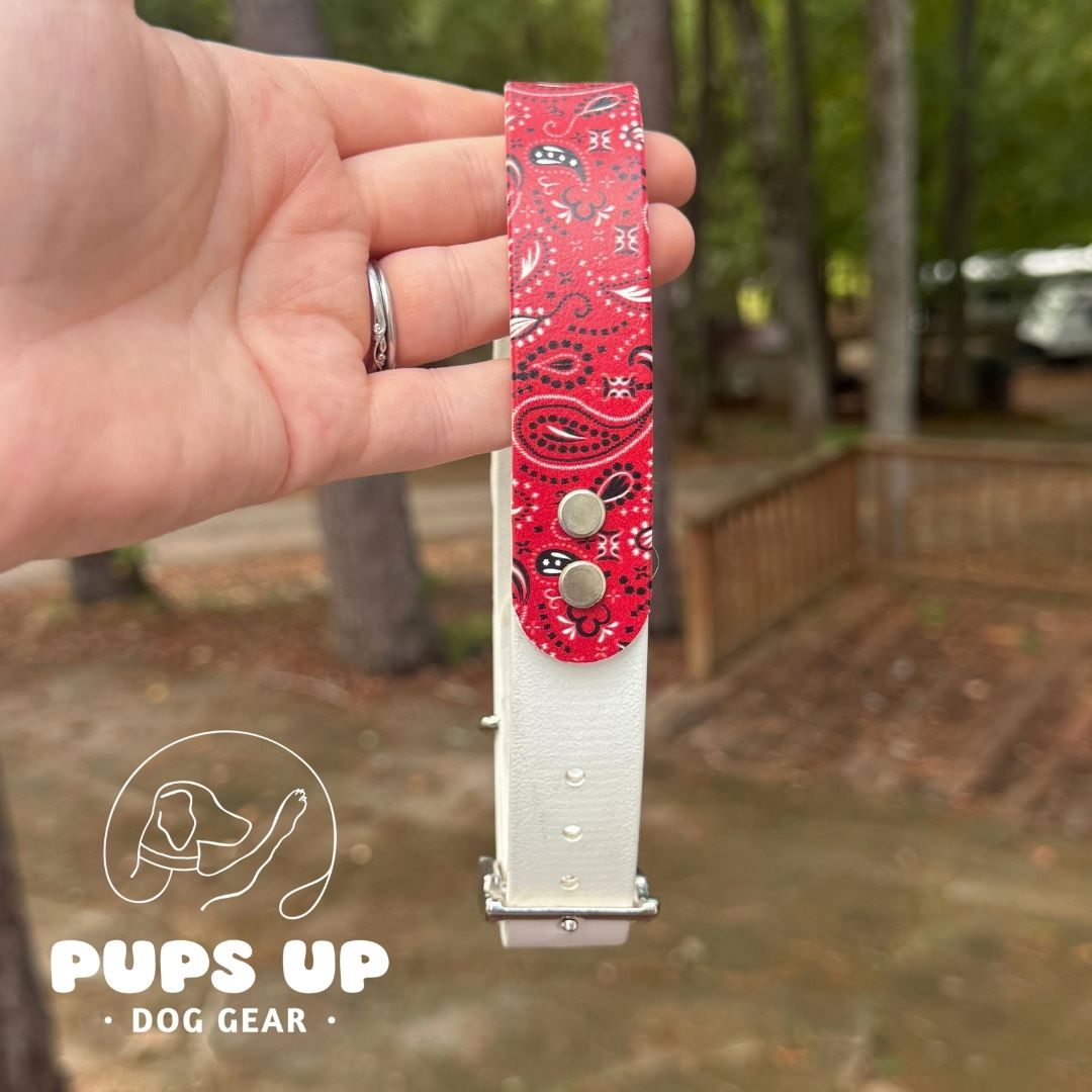 1" Red Bandana Solid Accent Collar
