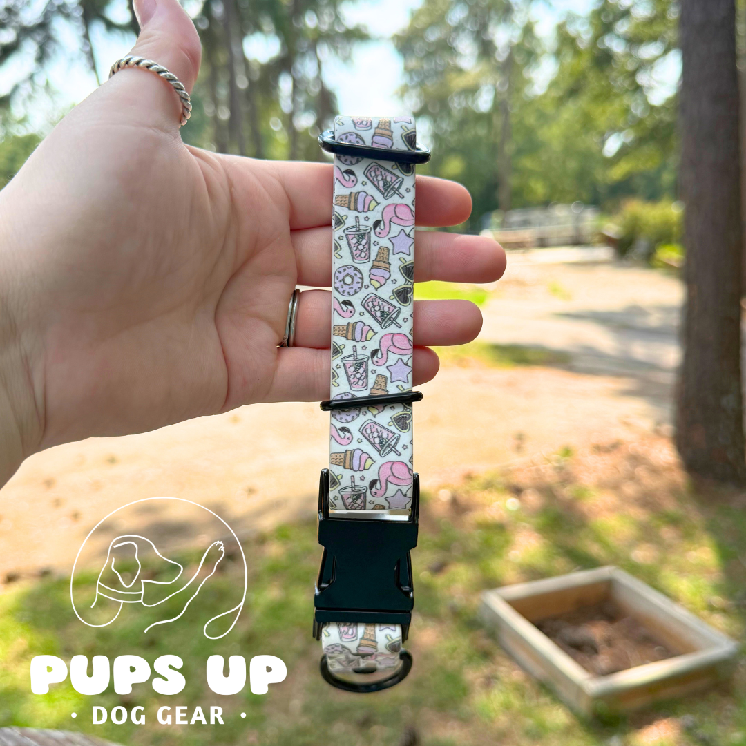 PREMADE 1" Pink Pool Party Quick Release Collar