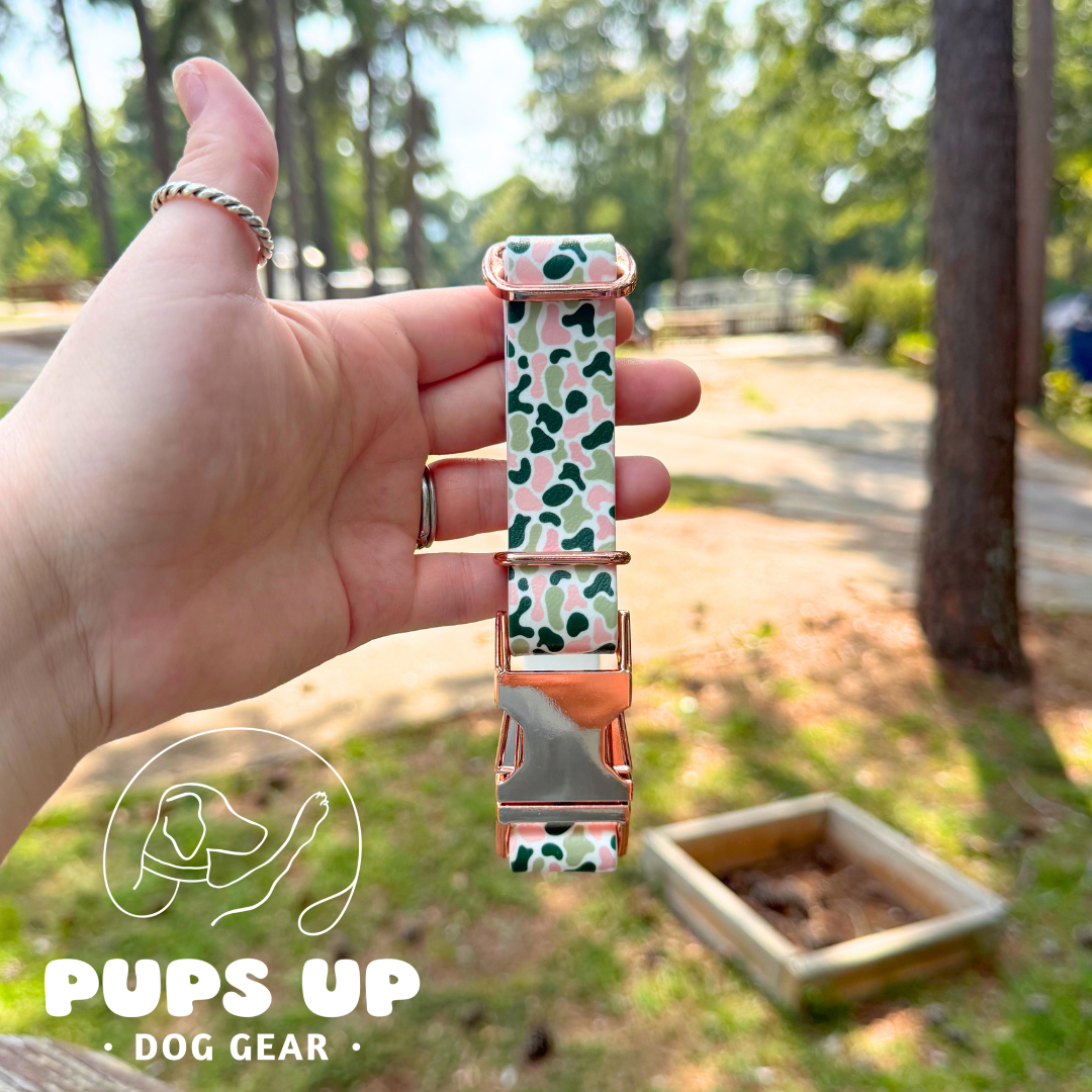 PREMADE 1" Rose Gold Camo Quick Release Collar