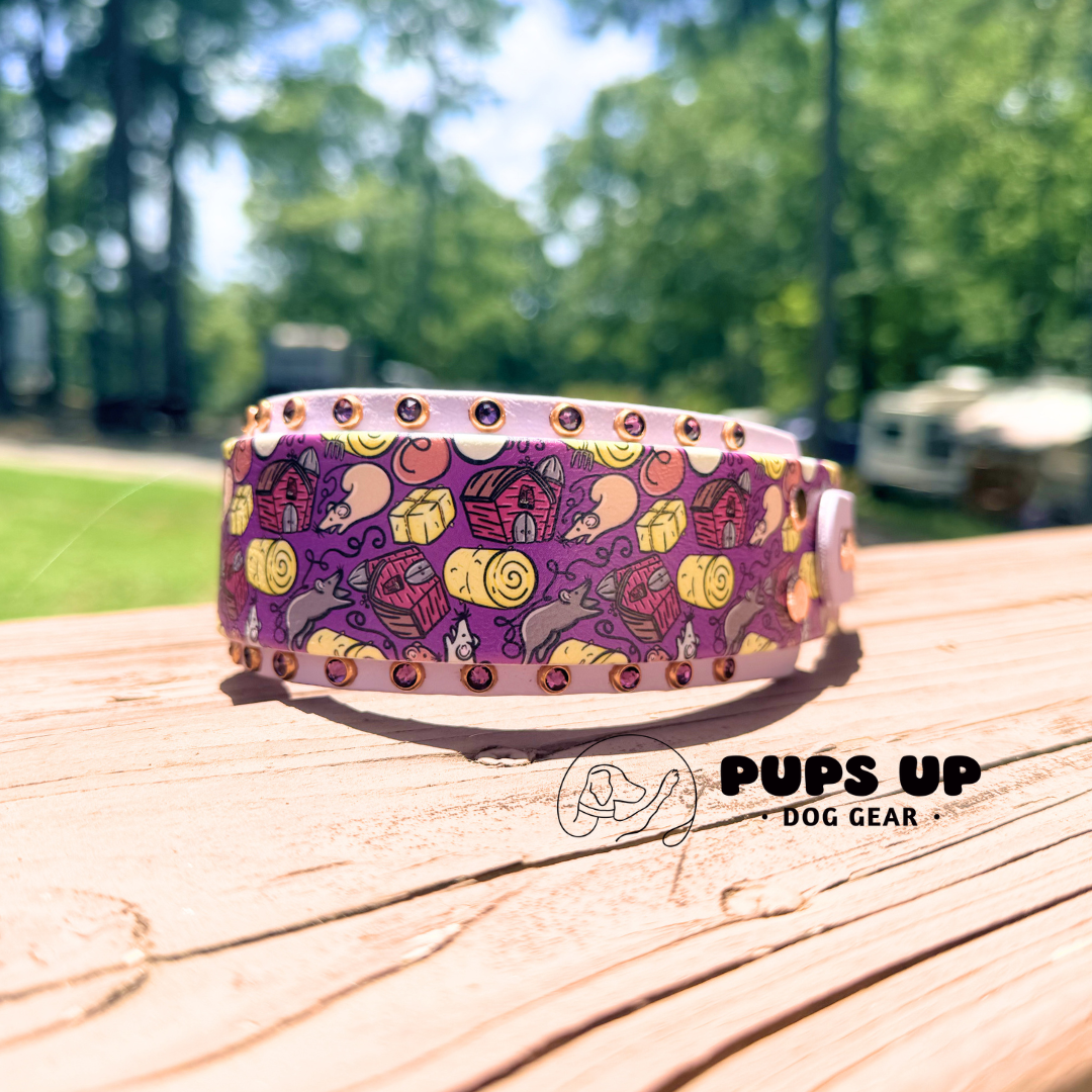 PREMADE 2" Purple Barn Hunt Collar