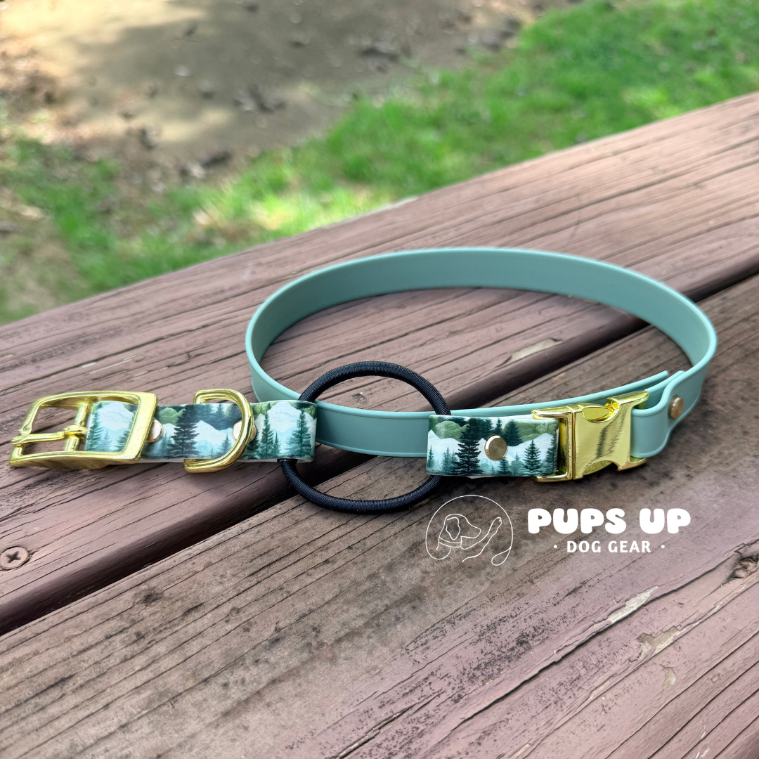 PREMADE Alpine Forest UV Print E Collar Replacement Strap