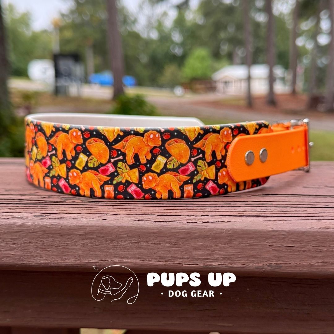 1.5" Tapered Taco Dinosaur Collar