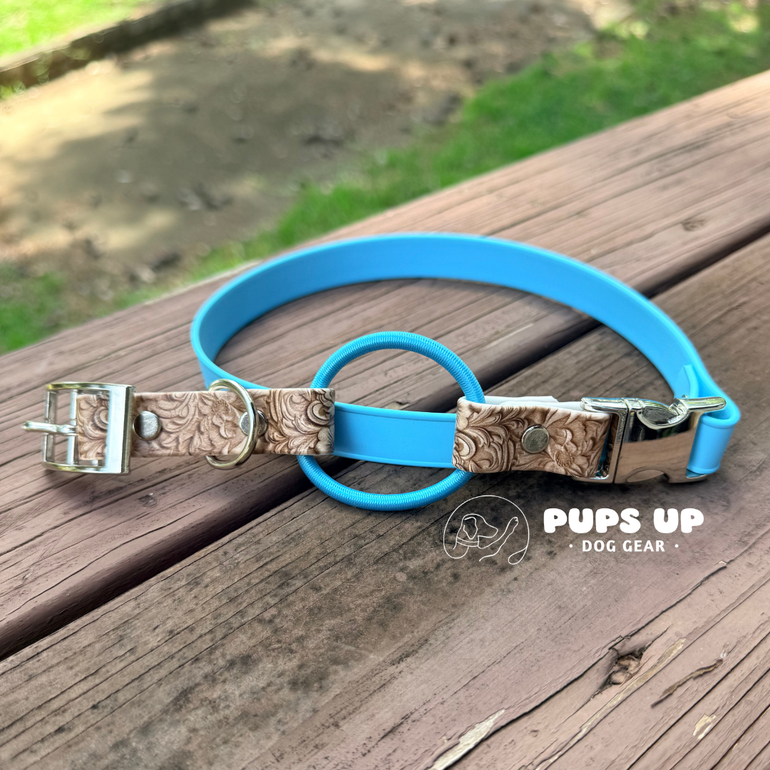 PREMADE Tooled Leather UV Print E Collar Replacement Strap