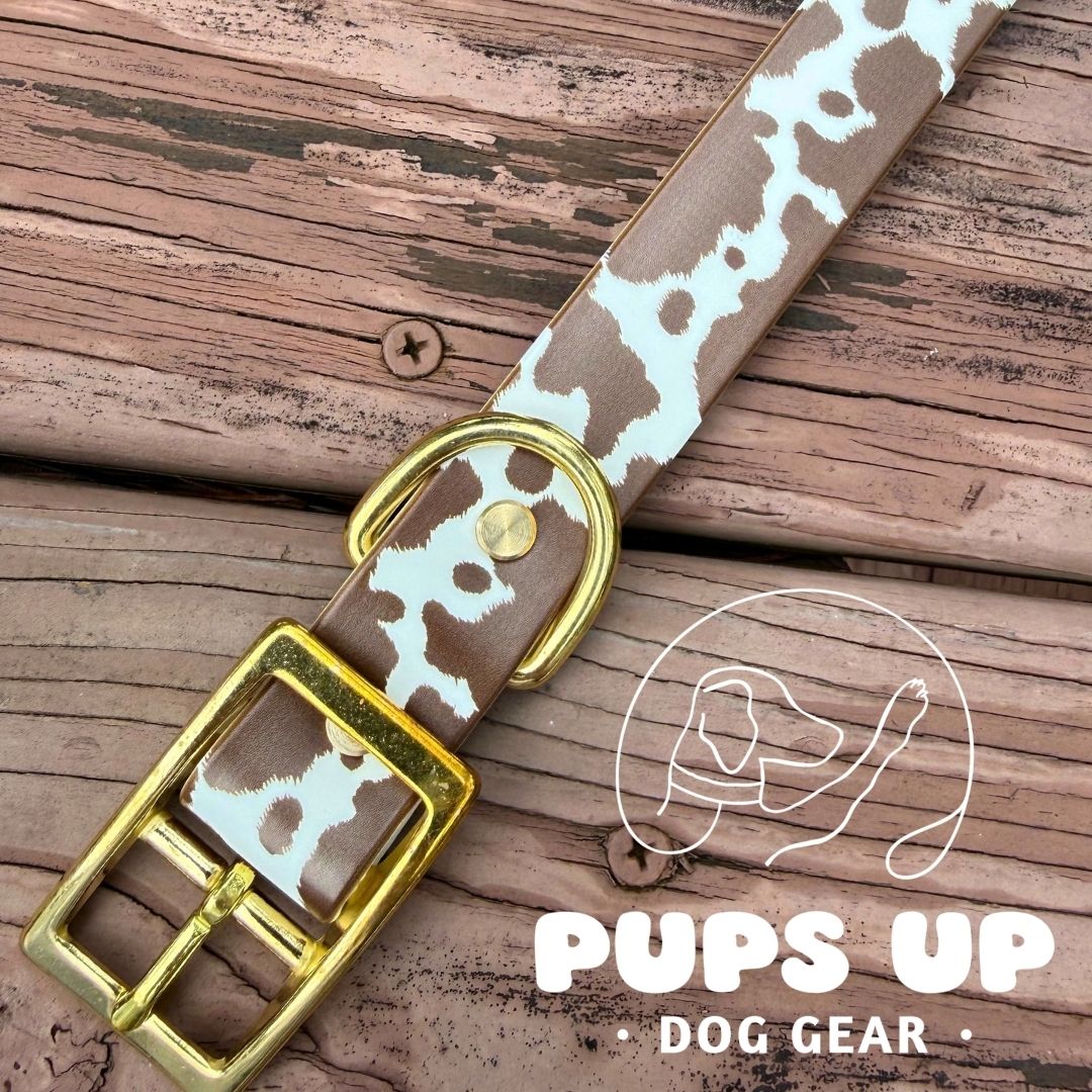 1" Brown Cowhide Collar