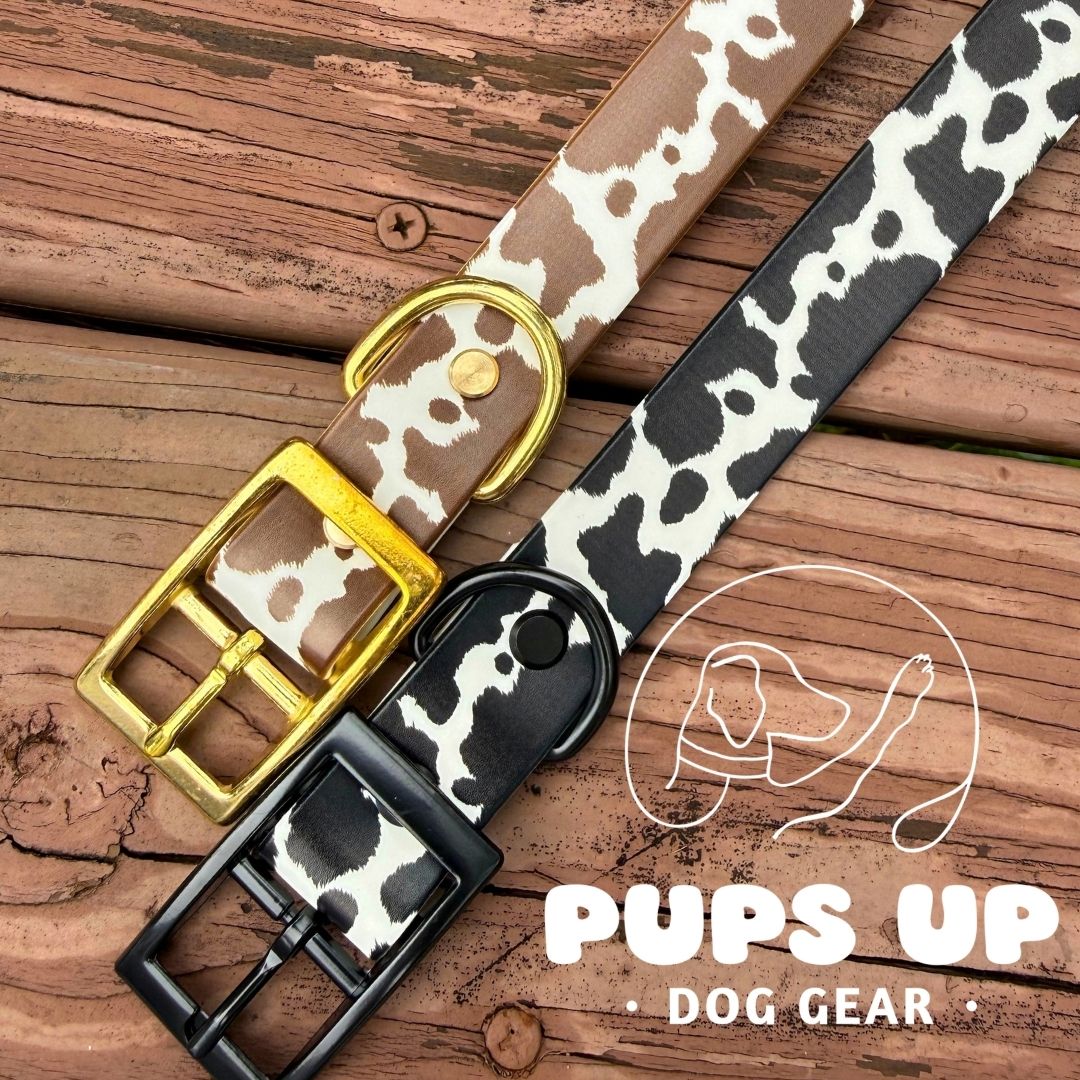 1" Brown Cowhide Collar
