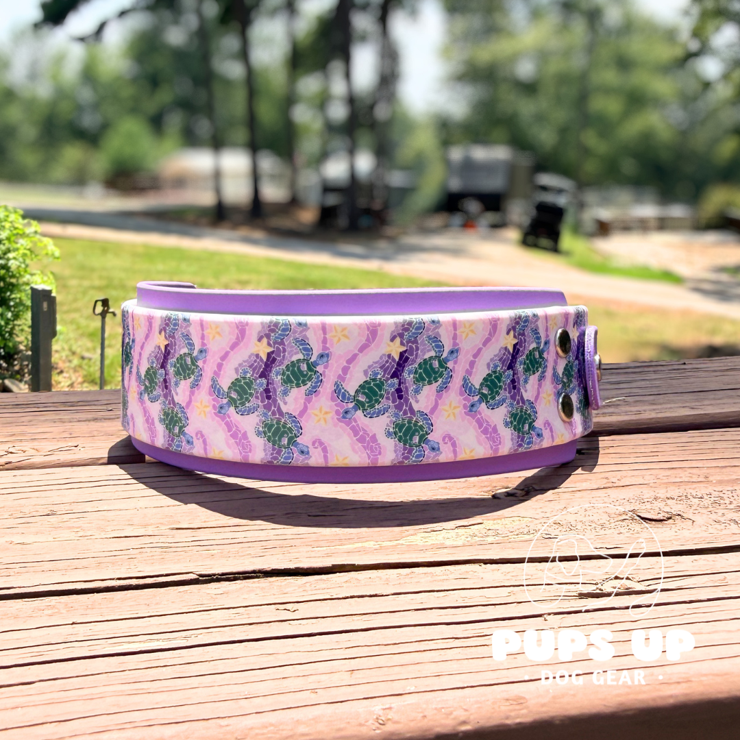 PREMADE 2" Sea Turtle Mosaic Collar