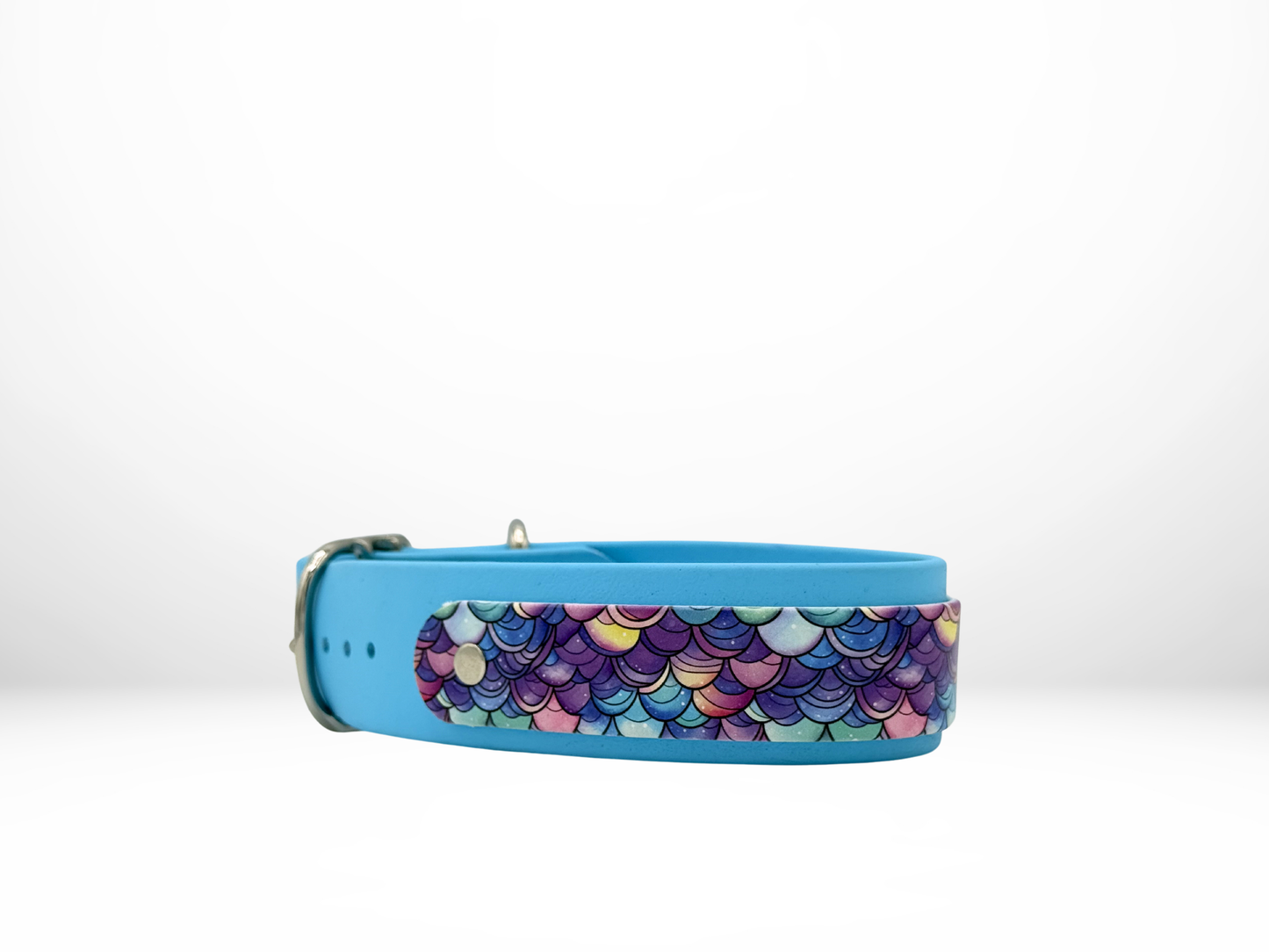 Medium (13-16 Inches) Sky with Mermaid Overlay Dog Collar