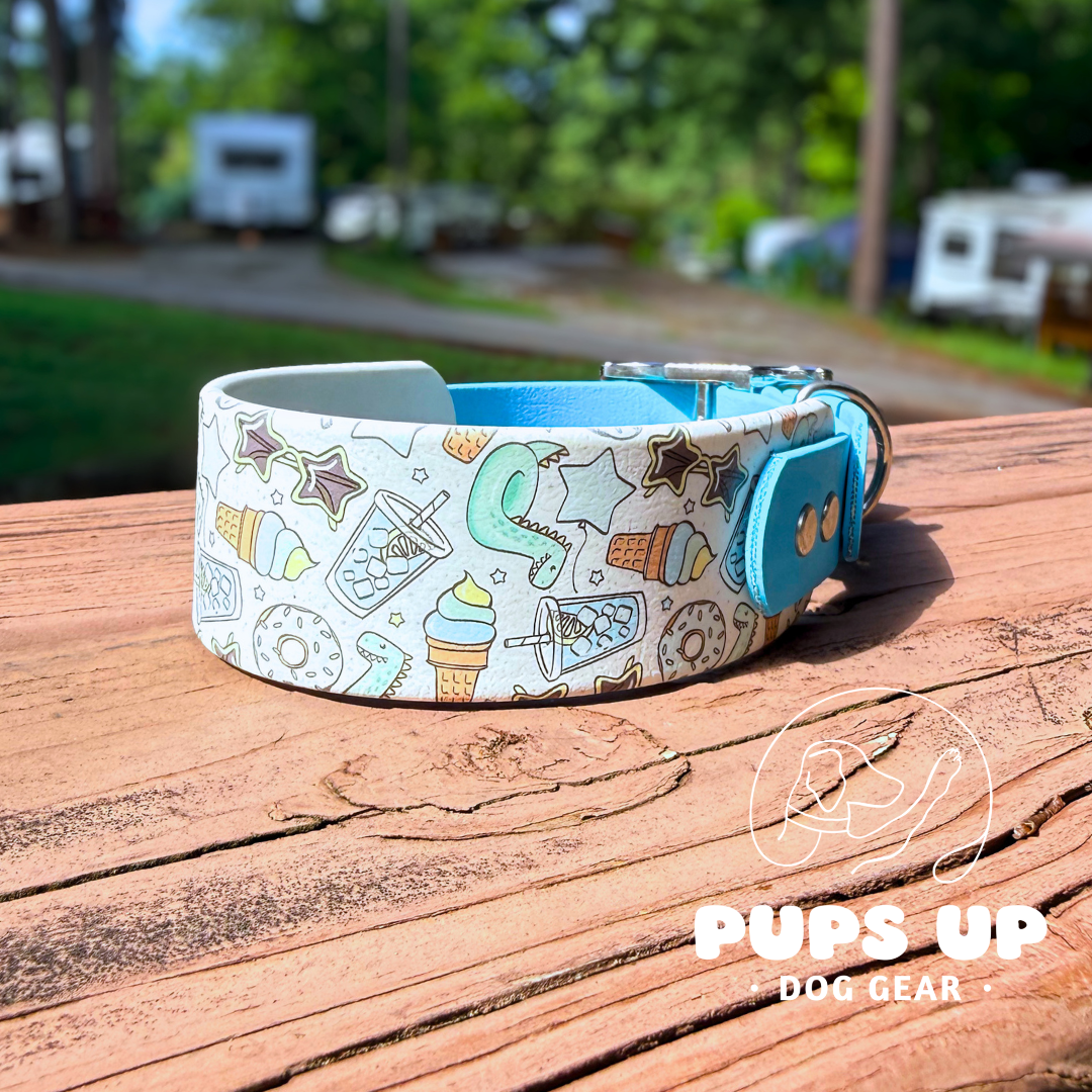 PREMADE 1.5"  Blue Pool Party Taper Collar