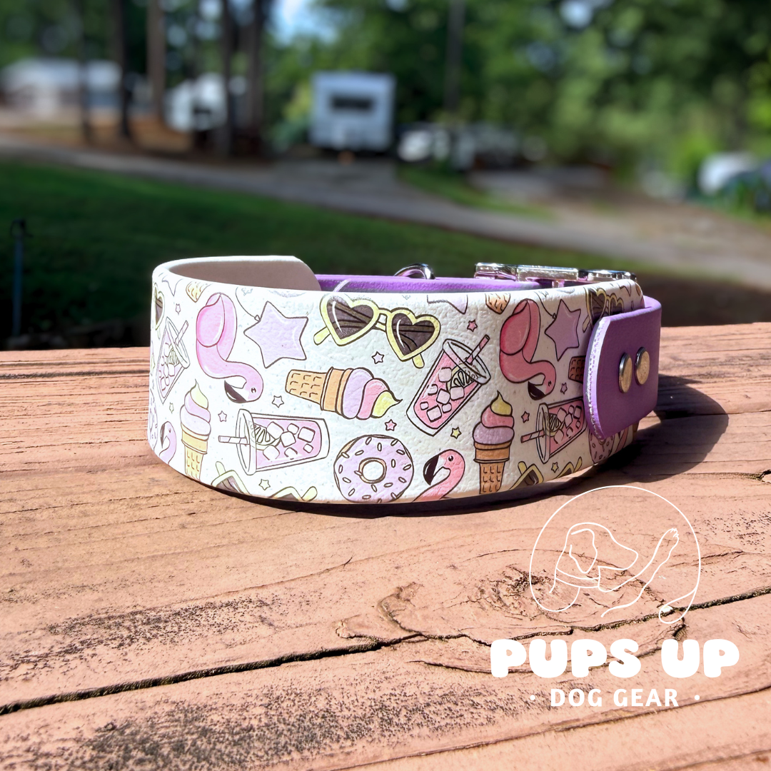 PREMADE 1.5"  Pink Pool Party Taper Collar