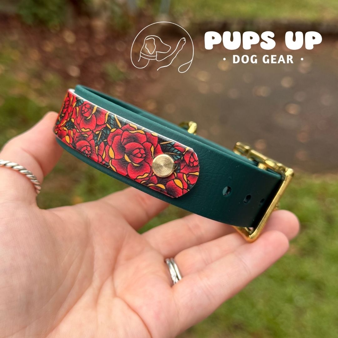 1" w/ Overlay Vintage Roses Collar
