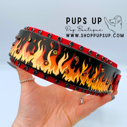 PREMADE - 2” Fire Crystal Collar