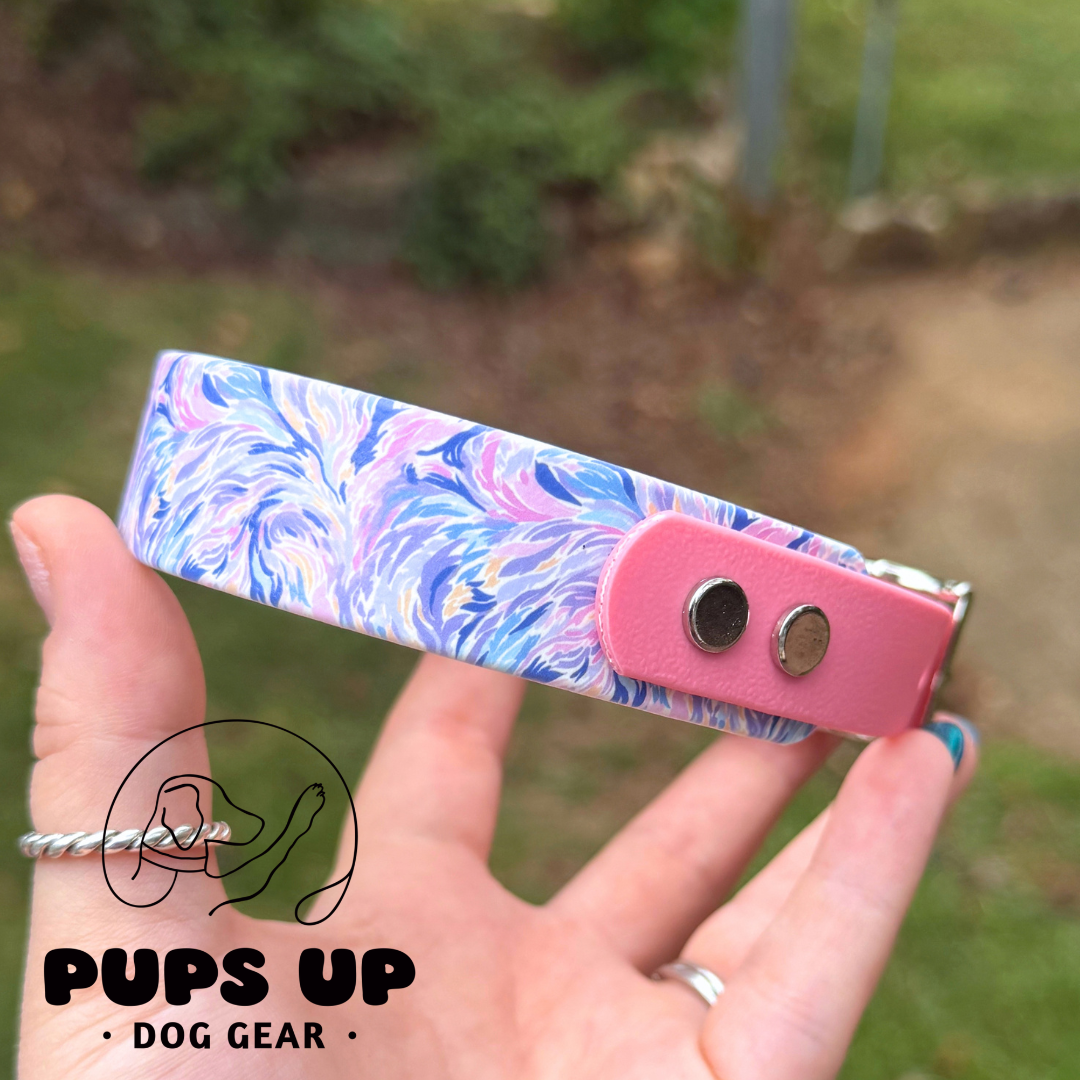 PREMADE 1" Tapered Purple Feathers Collar