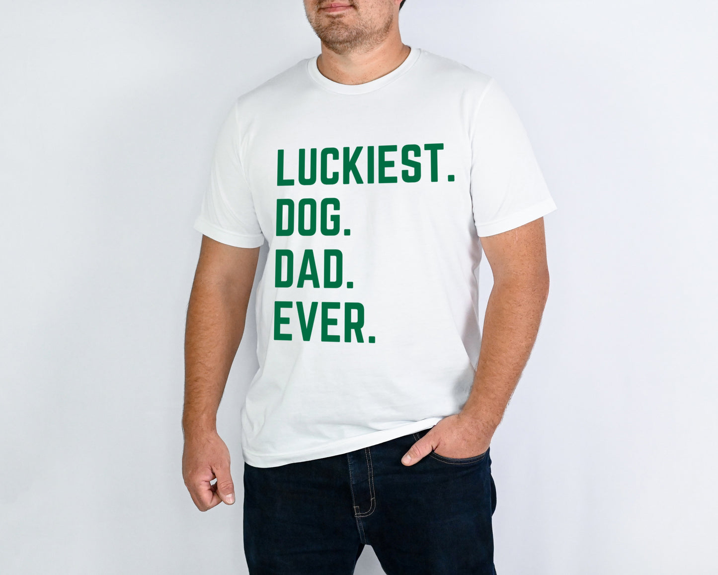 Luckiest Dog Dad Ever Men's Shirt - MULTIPLE COLORS