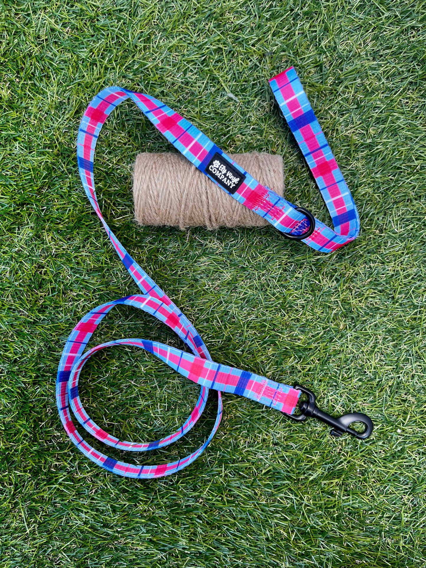 Red White and Blue Plaid Dog Collar